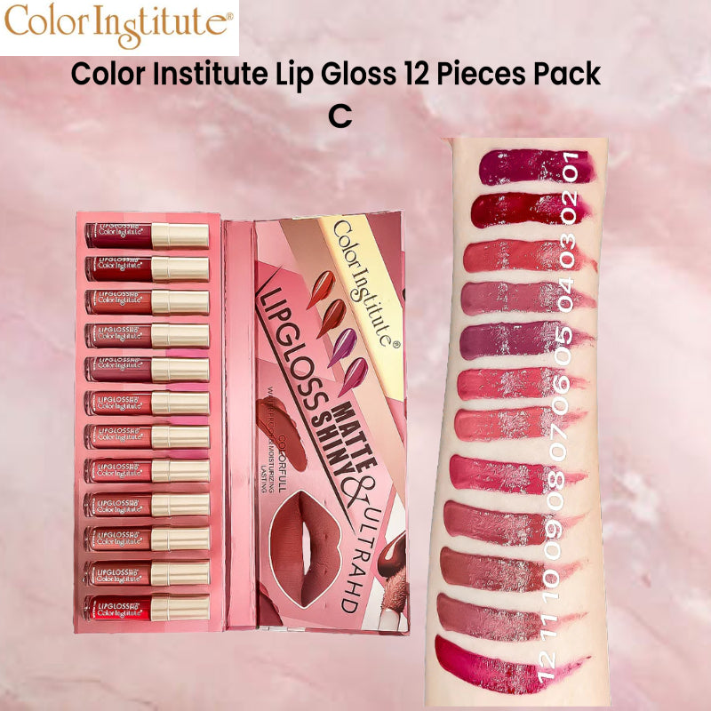 Color Institute Lip Gloss 12 Pieces Pack (C)