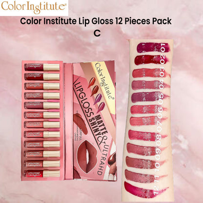 Color Institute Lip Gloss 12 Pieces Pack (C)