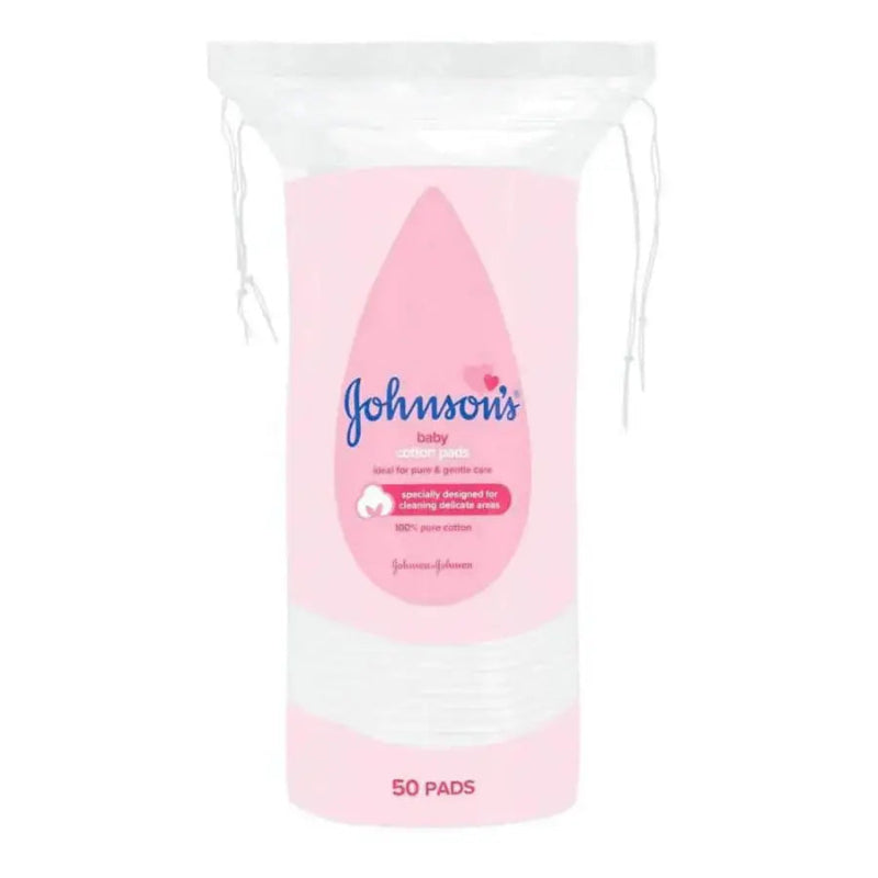 Johnson's Baby Cotton Pads 50pcs - Specially Designed for Cleaning Delicate Areas Gently