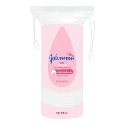 Johnson's Baby Cotton Pads 50pcs - Specially Designed for Cleaning Delicate Areas Gently