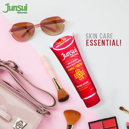 Junsui Whitening Pimple Fighting Face Wash 100g - Anti Acne Deep Cleansing Facial Wash for Oil Control, Blemish Removal & Cle