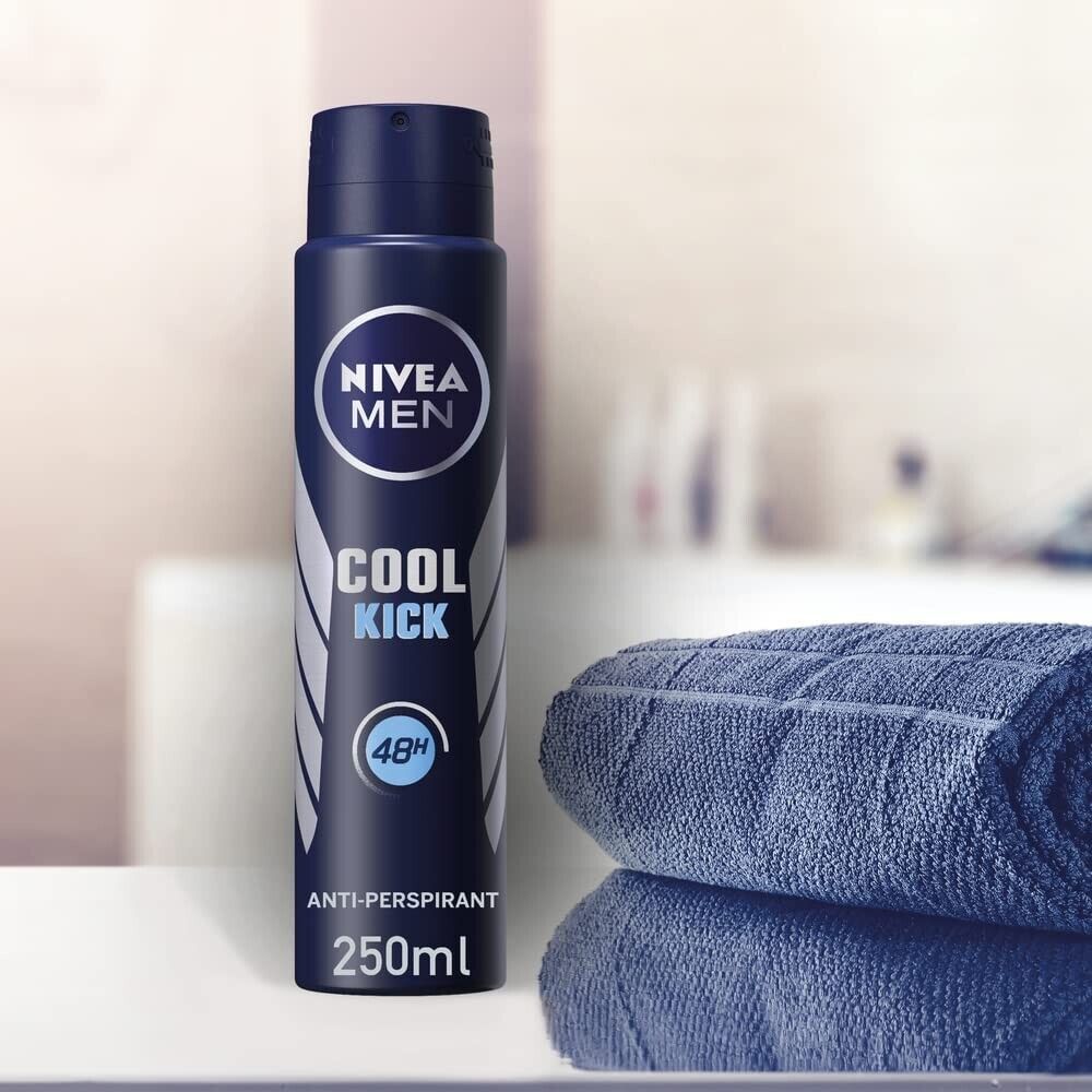 Nivea Men Cool Kick Quick Dry 48H Anti-Perspirant Deodorant Spray 250ml