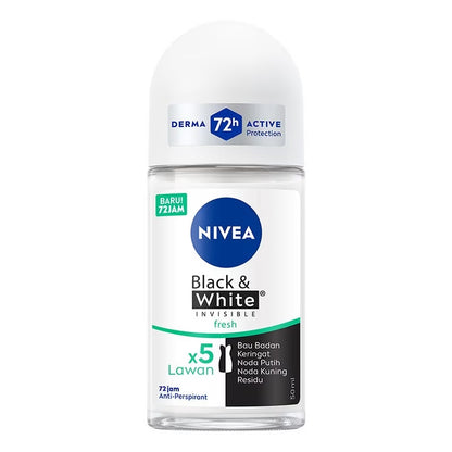 NIVEA Black & White Fresh Roll On Deodorant 72H Protection 50ml