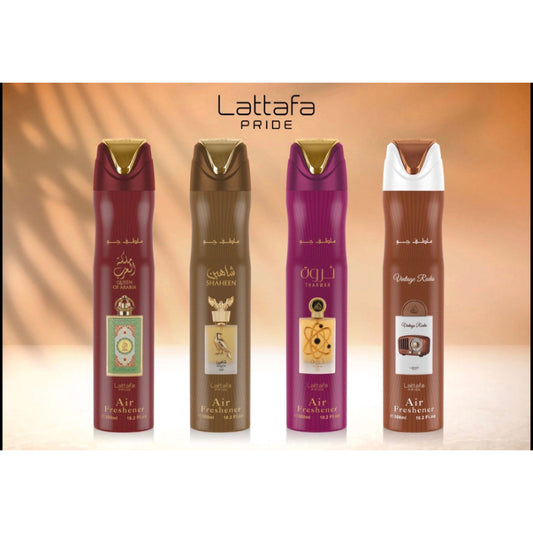 Lattafa Queen Of Arabia Air Freshener 300ml - Long Lasting Luxury Floral Oriental Room Spray for Home & Office