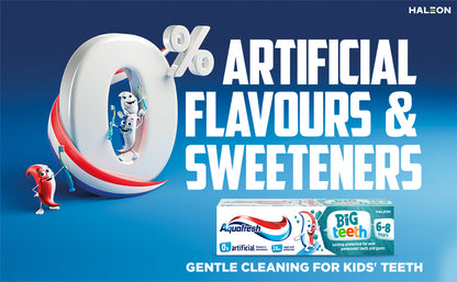 Aquafresh Big Teeth Kids Toothpaste 50ml 0% Artificial Flavours & Sweeteners, 24H Sugar Acid Protection (6 - 8 Years)