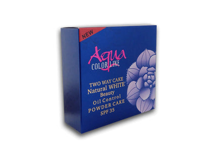 Aqua Color Line Two Way Cake Natural White Beauty Oil Control Spf 35 Powder Cake (Shade-06)