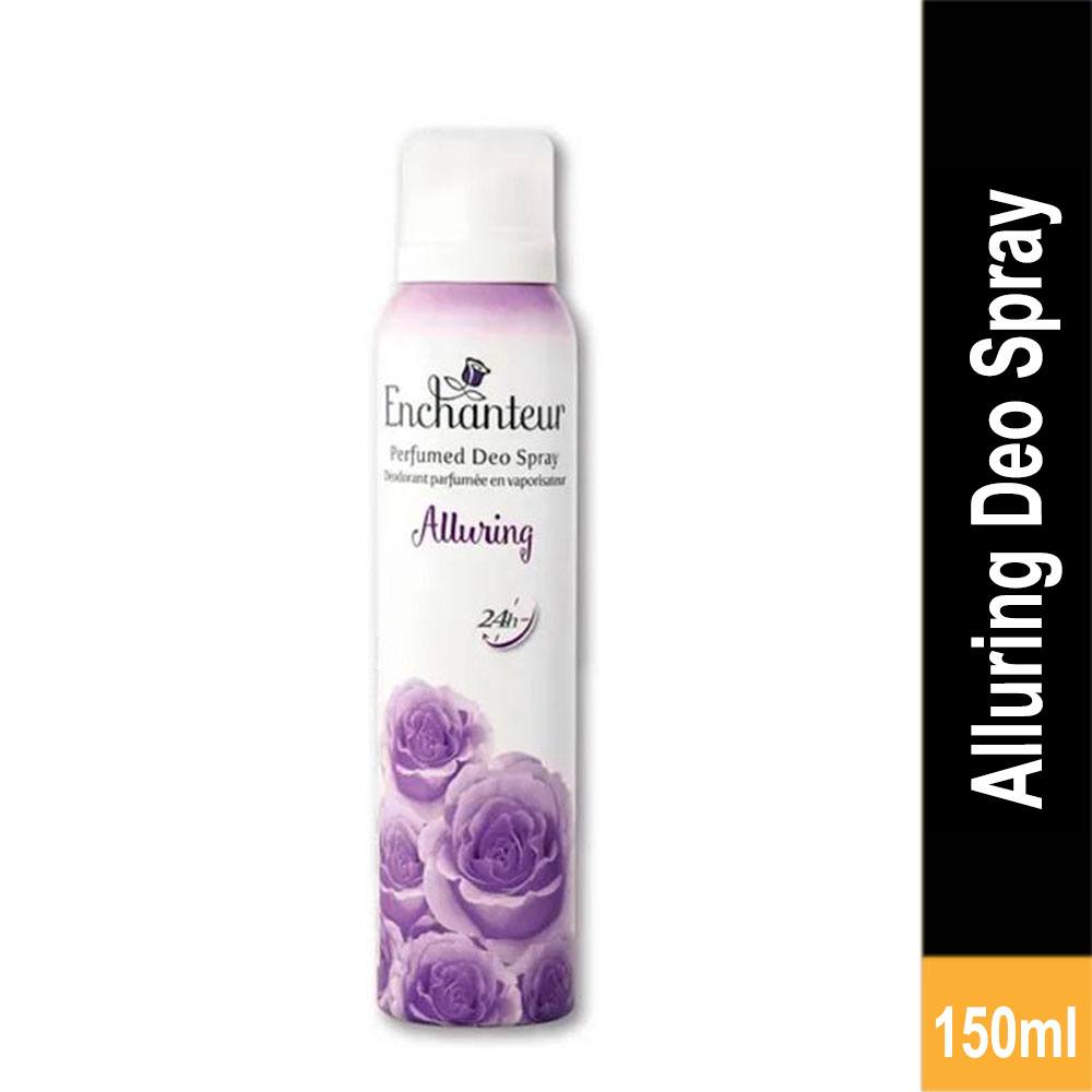 Enchanteur Alluring Perfumed Deodorant Spray 150ml - Long Lasting Floral Fragrance Body Spray for Women Fresh Odor Protection
