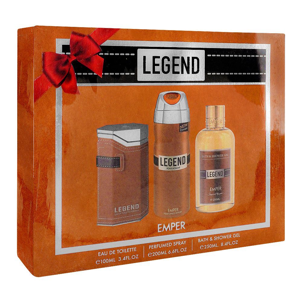 Emper Legend Perfume,Body Spray & Shower Gel Gift Set for Men