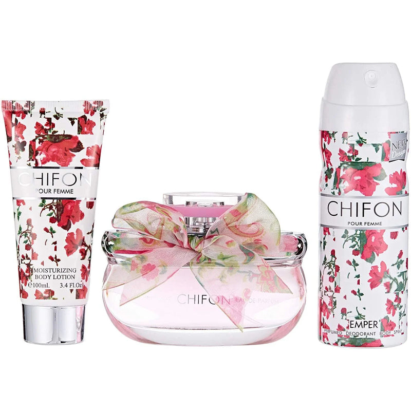 EMPER Chifon Pour Femme 3PCS Gift Set Elegant & Feminine Fragrance Collection