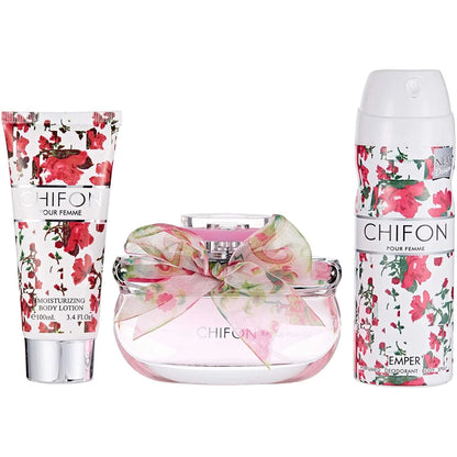EMPER Chifon Pour Femme 3PCS Gift Set Elegant & Feminine Fragrance Collection