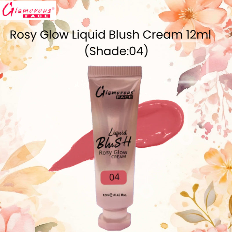 Glamorous Face Rosy Glow Liquid Blush Cream 12ml (Shade:04)