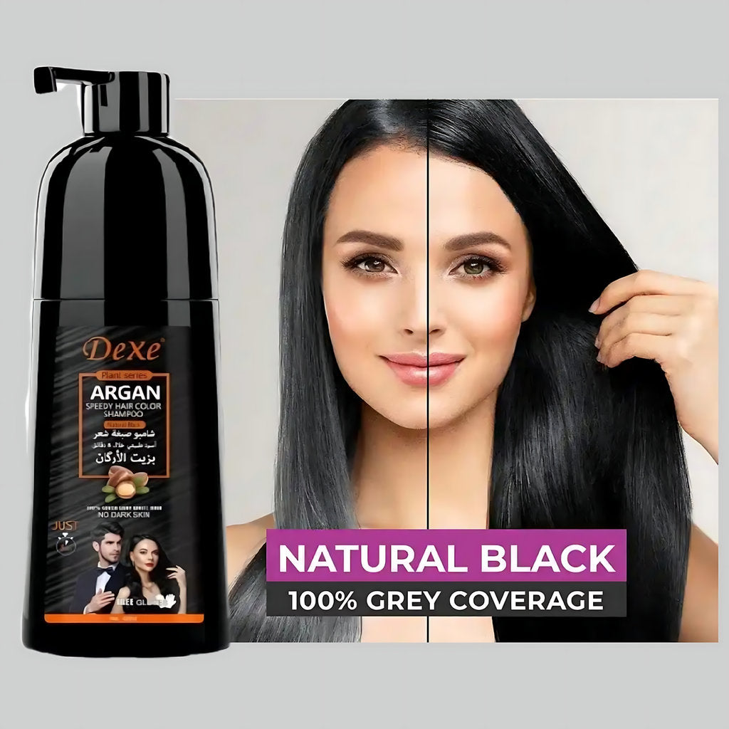 Dexe Hair Color Shampoo with Argan Oil Speedy Natural Black 420 ml Quick Color & Nourishing Care