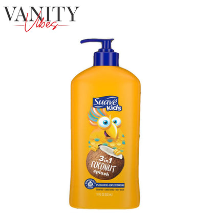 Suave Kids 3 in 1 Coconut Splash Shampoo + Conditioner + Body Wash 532ml