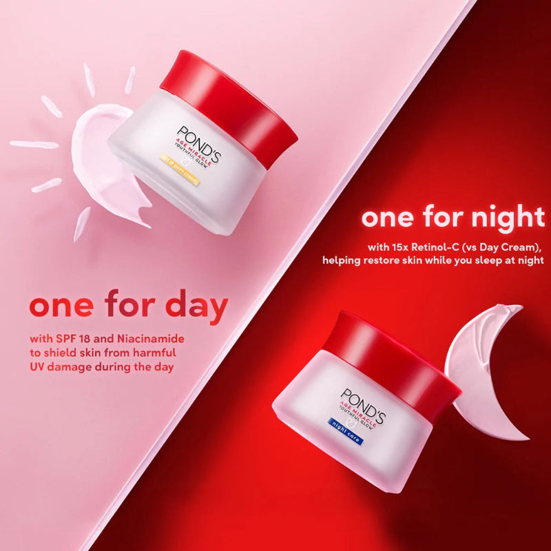PONDS Pond’s Age Miracle Youthful Glow Day Cream SPF 18 PA++ 50g - Anti-Aging Face Moisturizer for Wrinkle Care, Skin Firming