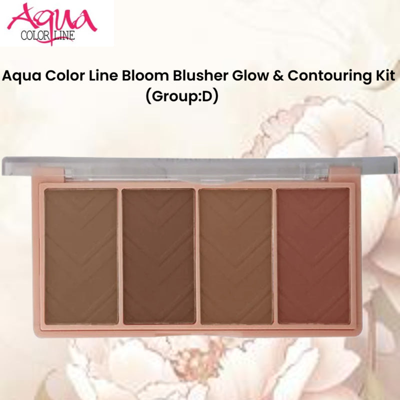 Aqua Color Line Bloom Blusher Glow & Contouring Kit (Group:D)