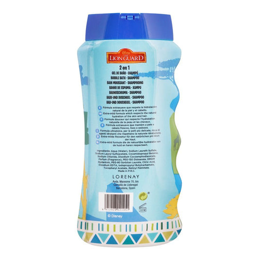 Lorenay Disney The Lion Guard 2-in-1 Bubble Bath & Shampoo 475ml - Gentle Kids Hair & Body Wash for Soft Cleansing, Tear-Free