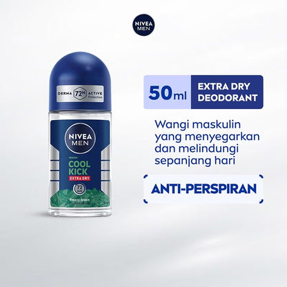 Nivea Men Cool Kick Extra Dry Freezy Green Deodorant Roll on 50ml