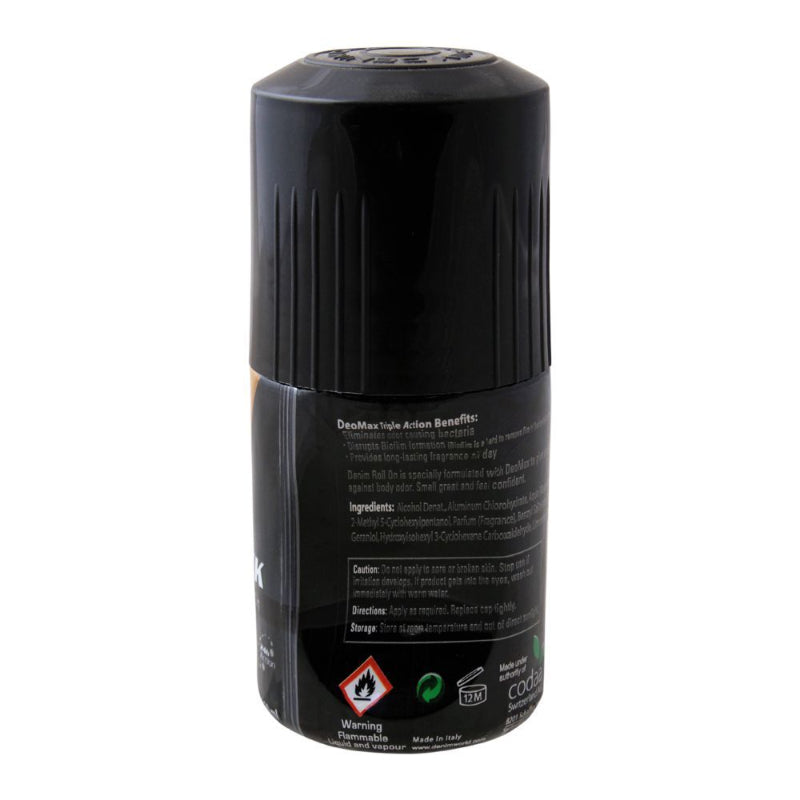 Denim Black Deodorant Roll On 50ml