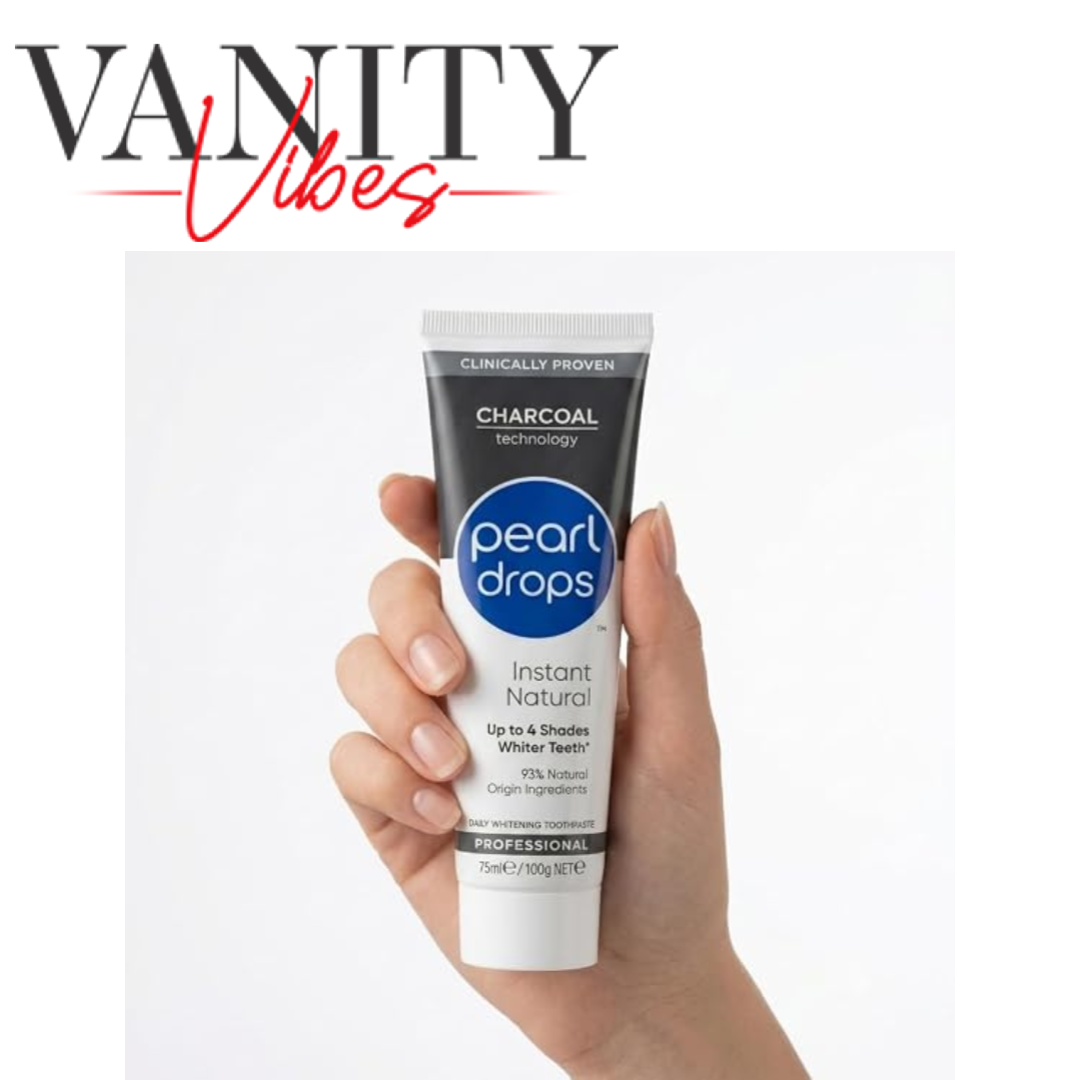 Pearl Drops Instant Natural White Activated Charcoal Toothpaste 75ml - Whitening Toothpaste for Daily Oral Care