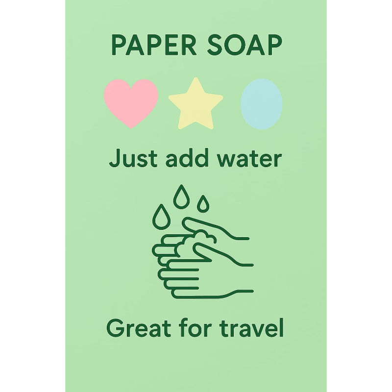 Wink Colorful Paper Craft Fruits Series Strawberry Flavour Travel Soap Strips in Test Tube Jar - Portable Disposable Hand Was