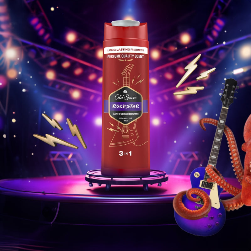 Old Spice Rockstar 3-In-1 Hair / Body / Face Wash 400ml