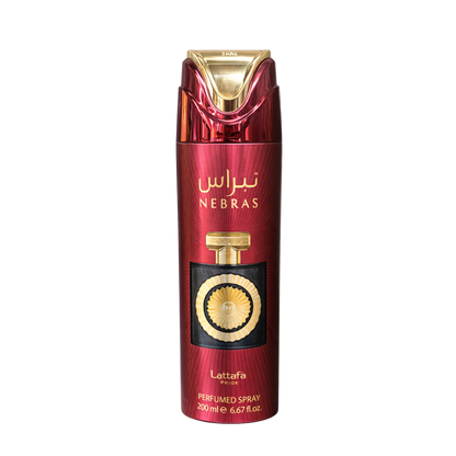 Lattafa Pride Nebras Perfumed Spray 200ml – Long Lasting Luxury Sweet Vanilla Amber Fragrance Body Spray for Men & Women