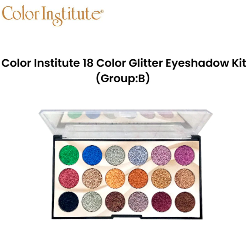 Color Institute 18 Color Glitter Eyeshadow Kit (Group:B)