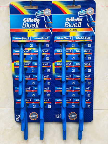 Gillette Blue 2 Plus Disposable Shaving Razor 24pcs Set - Smooth & Comfortable Shave | Made in Poland