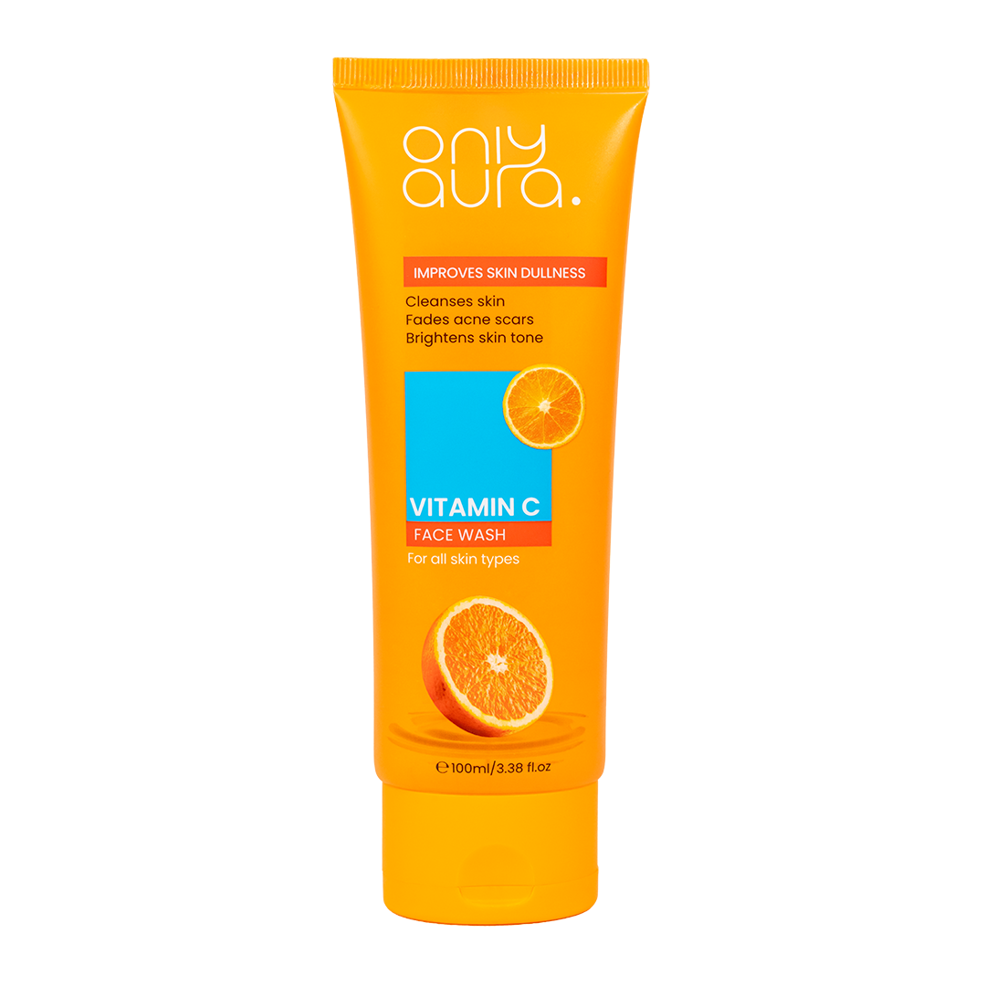 Only Aura Vitamin C Face Wash 100ml – Deep Cleansing Skincare Face Wash for Brightening Glow, Dirt Removal, Oil Control & Fre