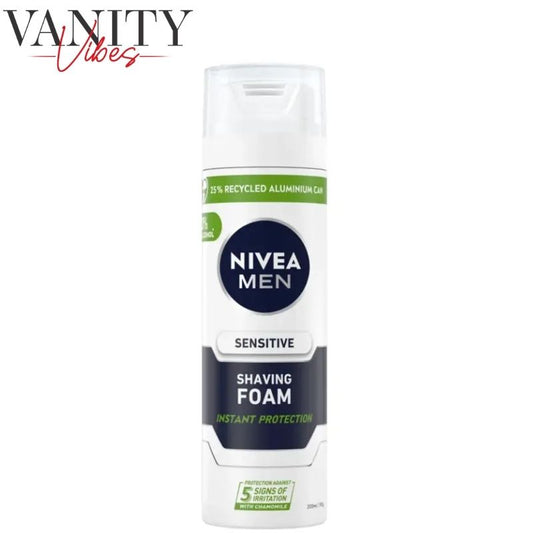 Nivea Men Sensitive Shaving Foam for Sensitive Skin 200ml (Comfortable & Irritation-Free Shave)