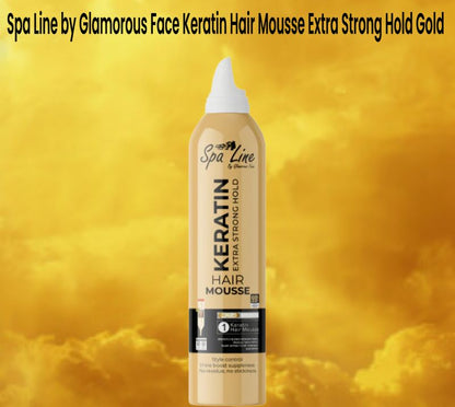 Spa Line Keratin Hair Mousse Extra Strong Hold Gold 450ml