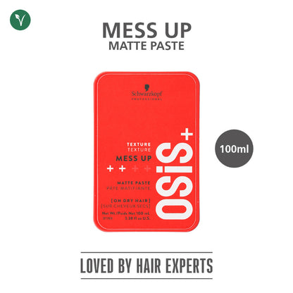 Schwarzkopf Osis+ Texture Mess Up Matte Paste 100ml Matte Finish & Flexible Styling