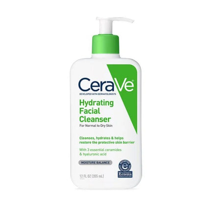 CeraVe Hydrating Facial Cleanser, Daily Face Wash for Normal to Dry Skin-355-ml