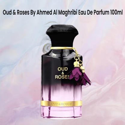 Ahmed Al Maghribi Oud & Roses Eau de Parfum 100ml - Long Lasting Original Luxury Oud Floral Unisex Fragrance for Men & Women