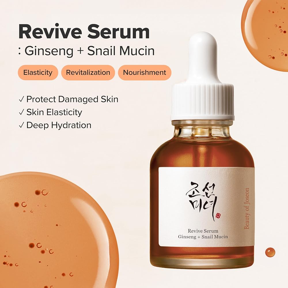 Beauty of Joseon Revive Serum with Ginseng & Snail Mucin 30 ml Firming Care & Skin Renewal (K Beauty)