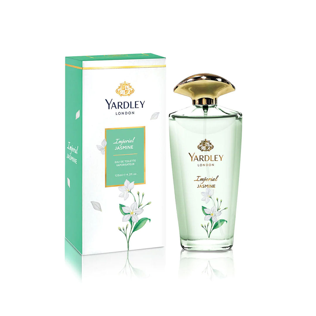 Yardley London Imperial Jasmine Eau de Toilette for Women 125ml - Elegant White Floral Jasmine Fragrance Perfume with Orange 