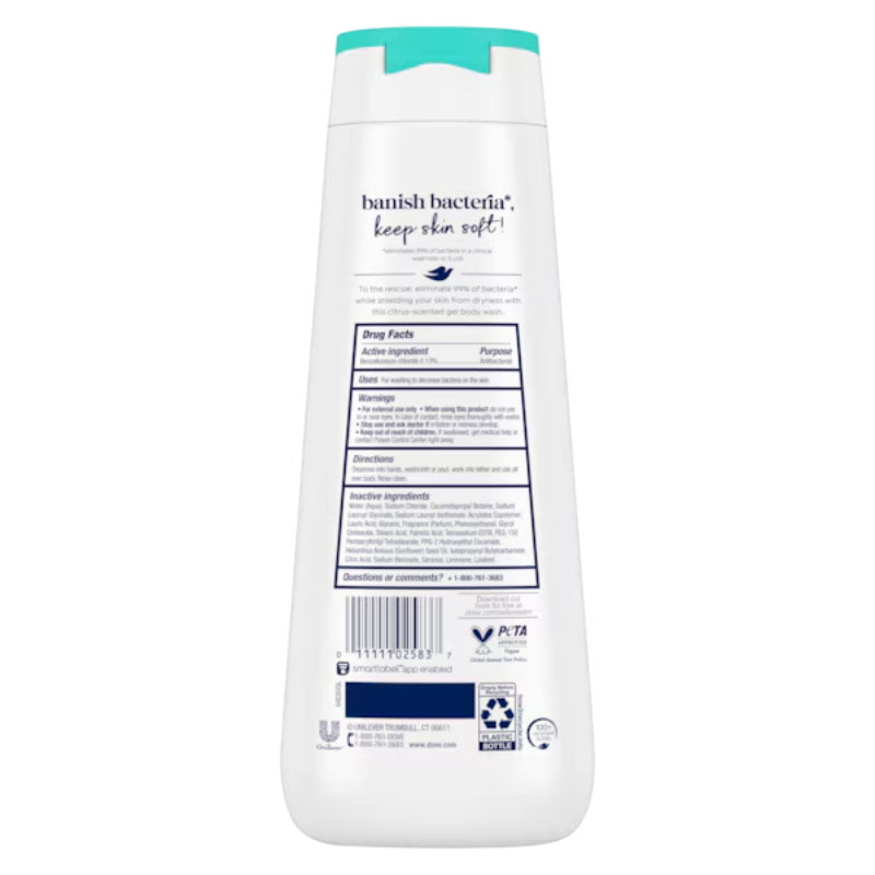 Dove Antibacterial Body Wash 20 Fl Oz -591ml
