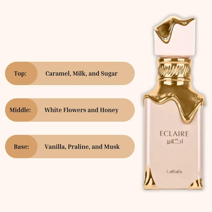 Lattafa Eclaire Eau de Parfum Body Spray 200 ml Long-Lasting Freshness & Sweet Gourmand Fragrance