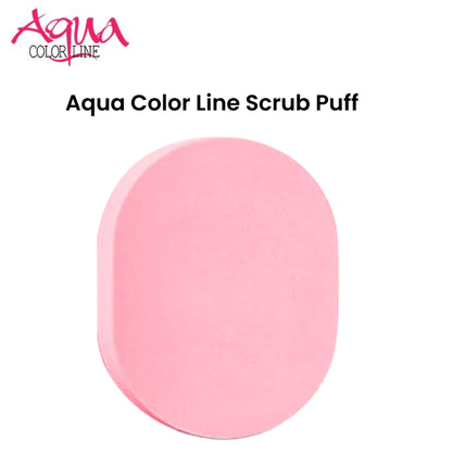 Aqua Color Line Scrub Puff