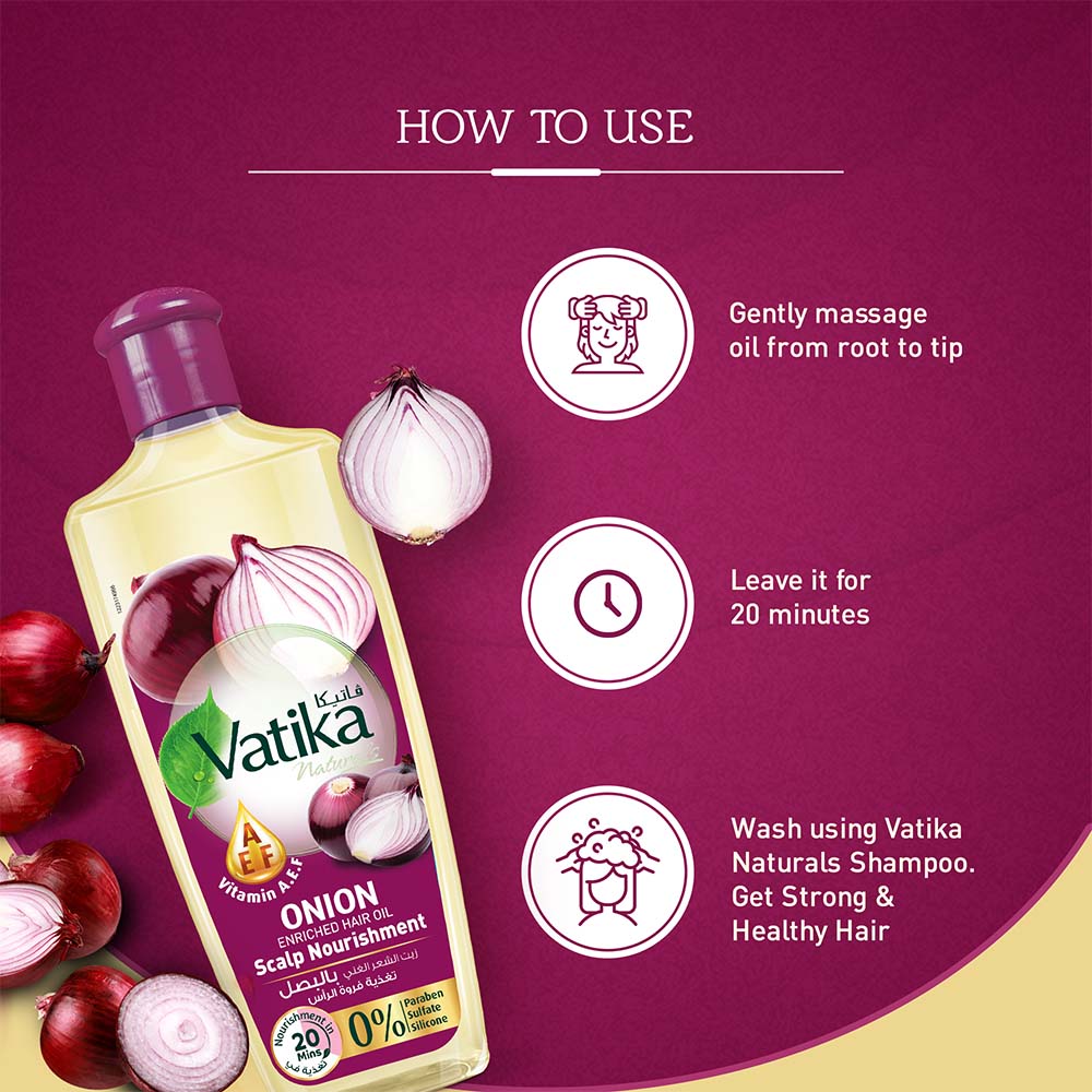 Vatika Naturals Onion Enriched Hair Oil Scalp Nourishment 200ml