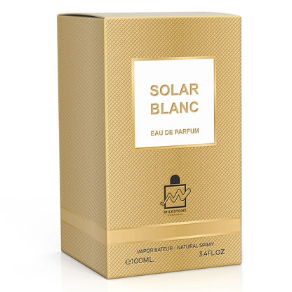 Milestone Parfums Solar Blanc Eau De Parfum 100ml – Long Lasting Fresh Clean Luxury Fragrance for Men & Women