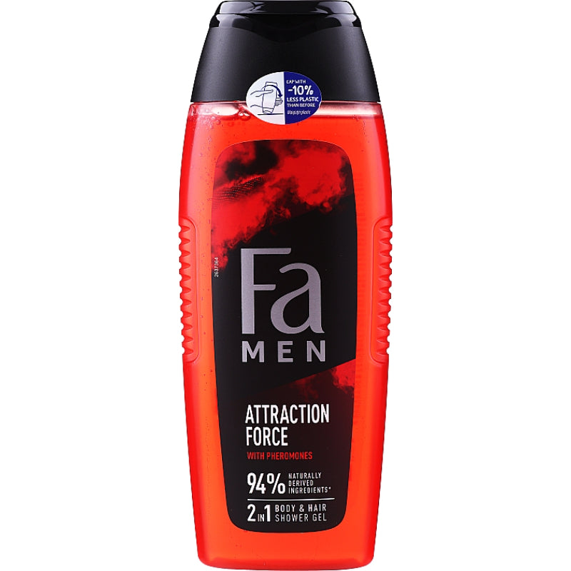 Fa Men Attraction Force 2-in-1 Body & Hair Shower Gel 400ml – 95% Naturally Derived Ingredients