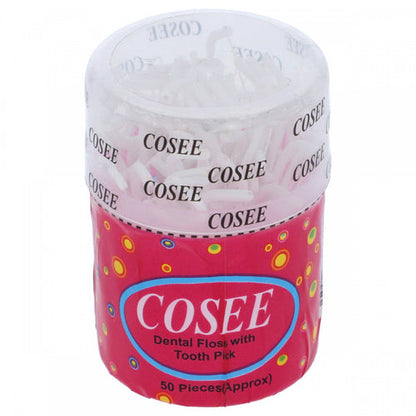 Cosee Dental Floss with Toothpick (25 Pcs Approx) - Interdental Cleaners for Plaque Removal, Gum Care & Fresh Breath Oral Hyg