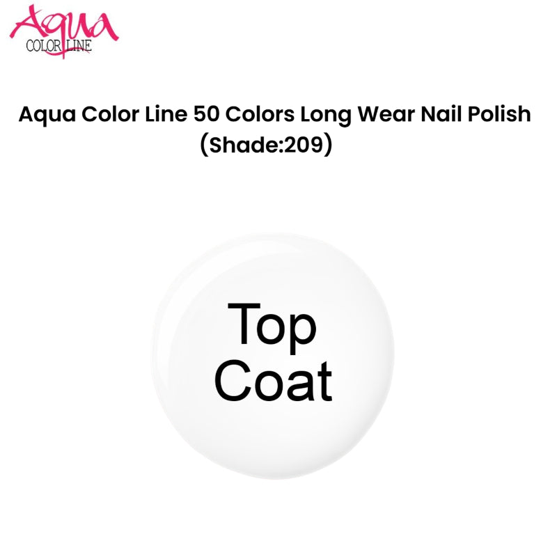 Aqua Color Line 50 Colors Long Wear Nail Polish (Shade:209 Top Coat)