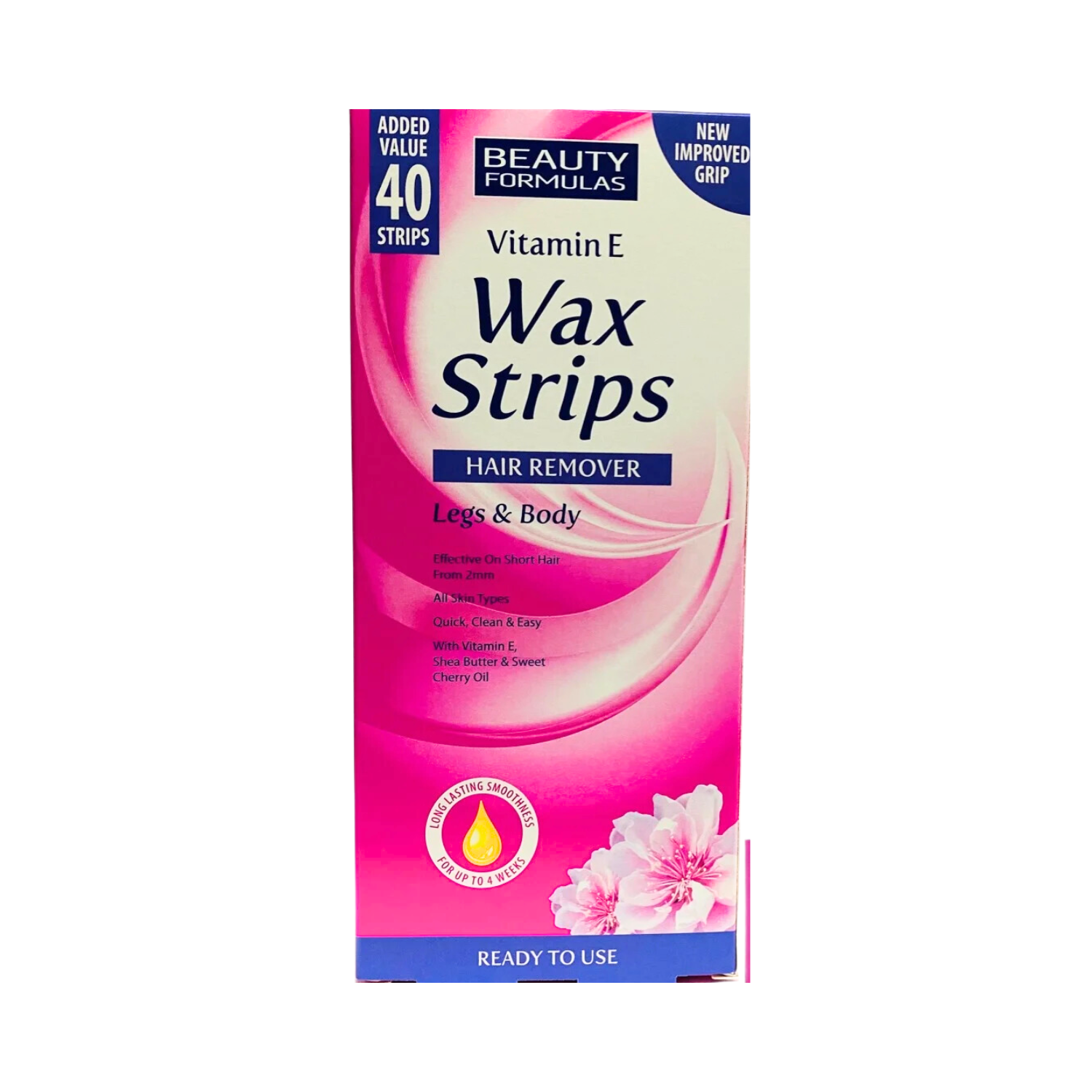 Beauty Formulas Vitamin E Hair Remover Legs & Body ( 40 Wax Strips) For Women