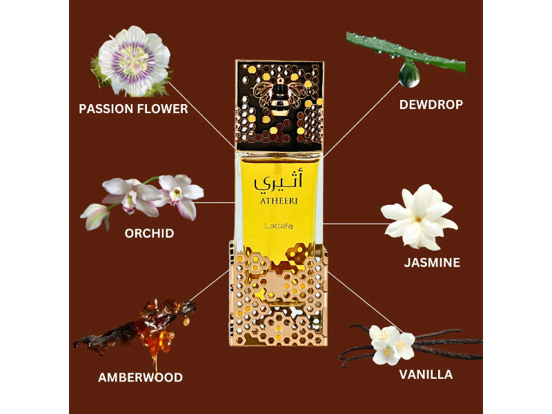 Lattafa Atheeri Eau de Parfum 100ml - Long Lasting Original Floral Gourmand Unisex Fragrance for Men & Women