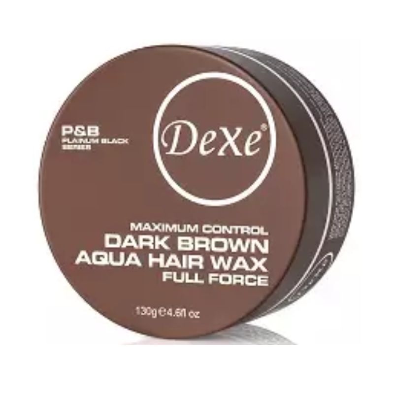 Dexe Maximum Control Dark Brown Hair Aqua Wax Full Force 150 g Strong Hold Natural Color & Long-Lasting Style