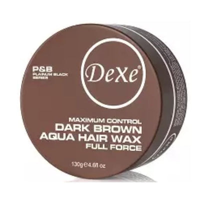 Dexe Maximum Control Dark Brown Hair Aqua Wax Full Force 150 g Strong Hold Natural Color & Long-Lasting Style