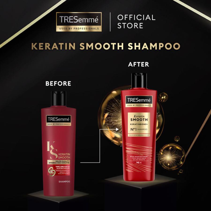 TRESemmé No°1 Keratin Smooth Keratin Bond+ Shampoo 340ml (Made In Indonesia)