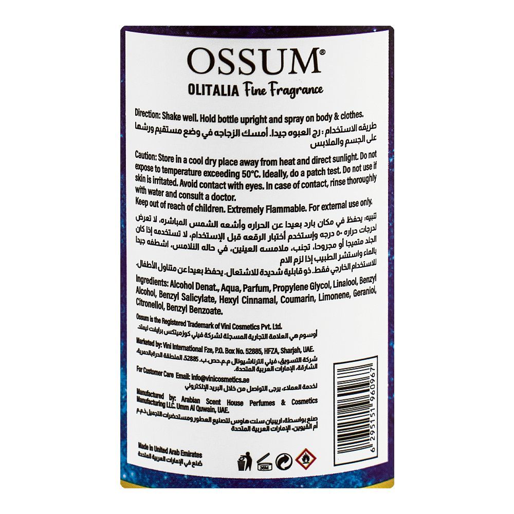 Ossum Thou Wishes Body Mist 250ml Long-Lasting Fresh & Elegant Fragrance